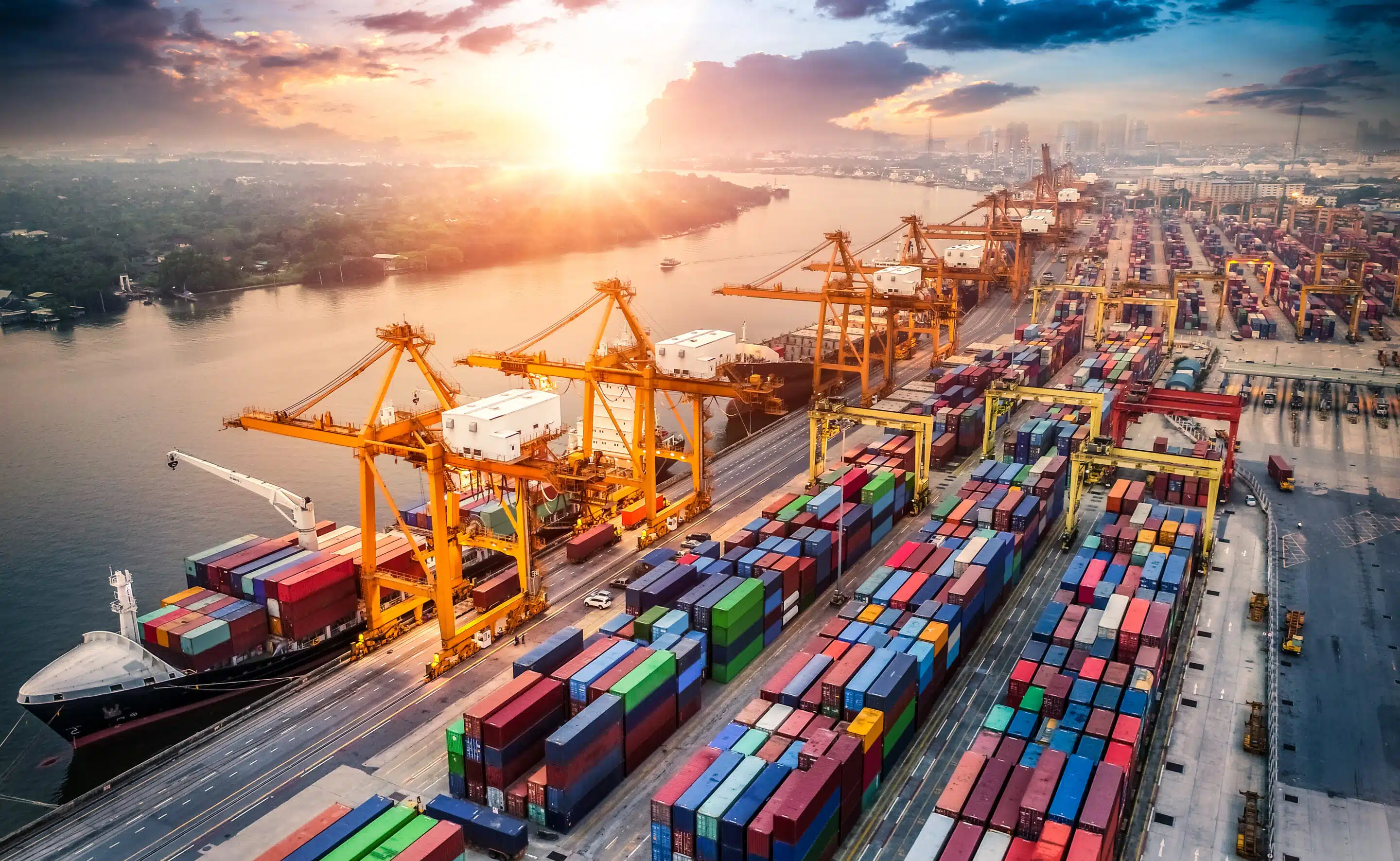Cargo Ships Loading at Dock - About Us - Texas Global Services
