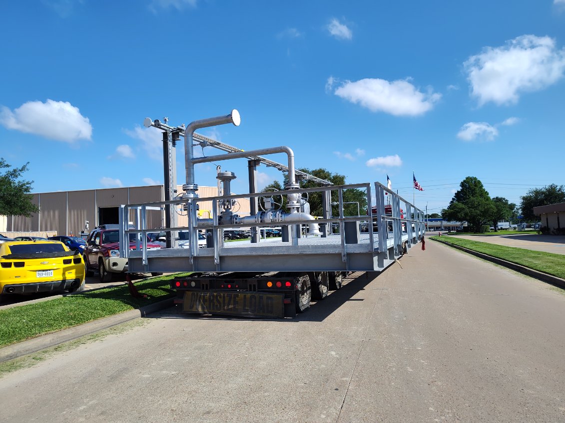 Chiller System loaded onto Flatbed Trailer