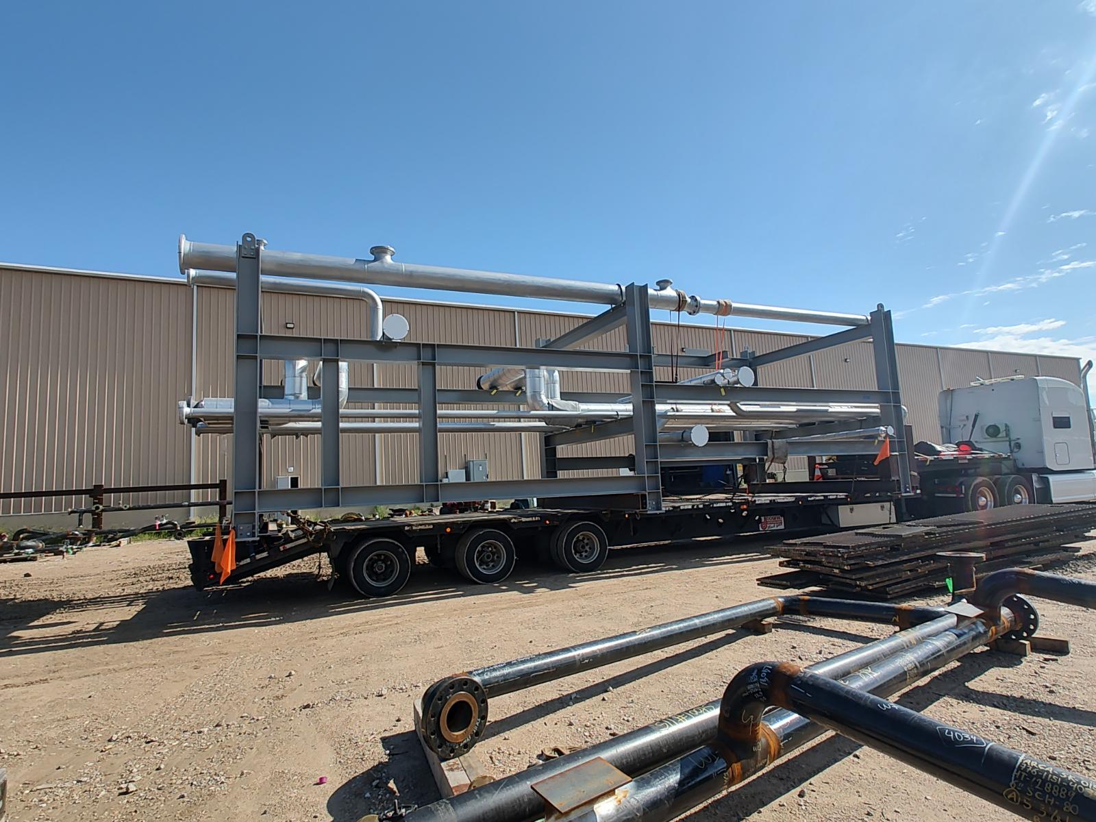 Chiller System loaded onto Flatbed Trailer - project trucking 