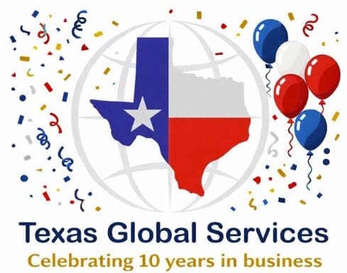 10 year anniversary logo - Texas Global Services