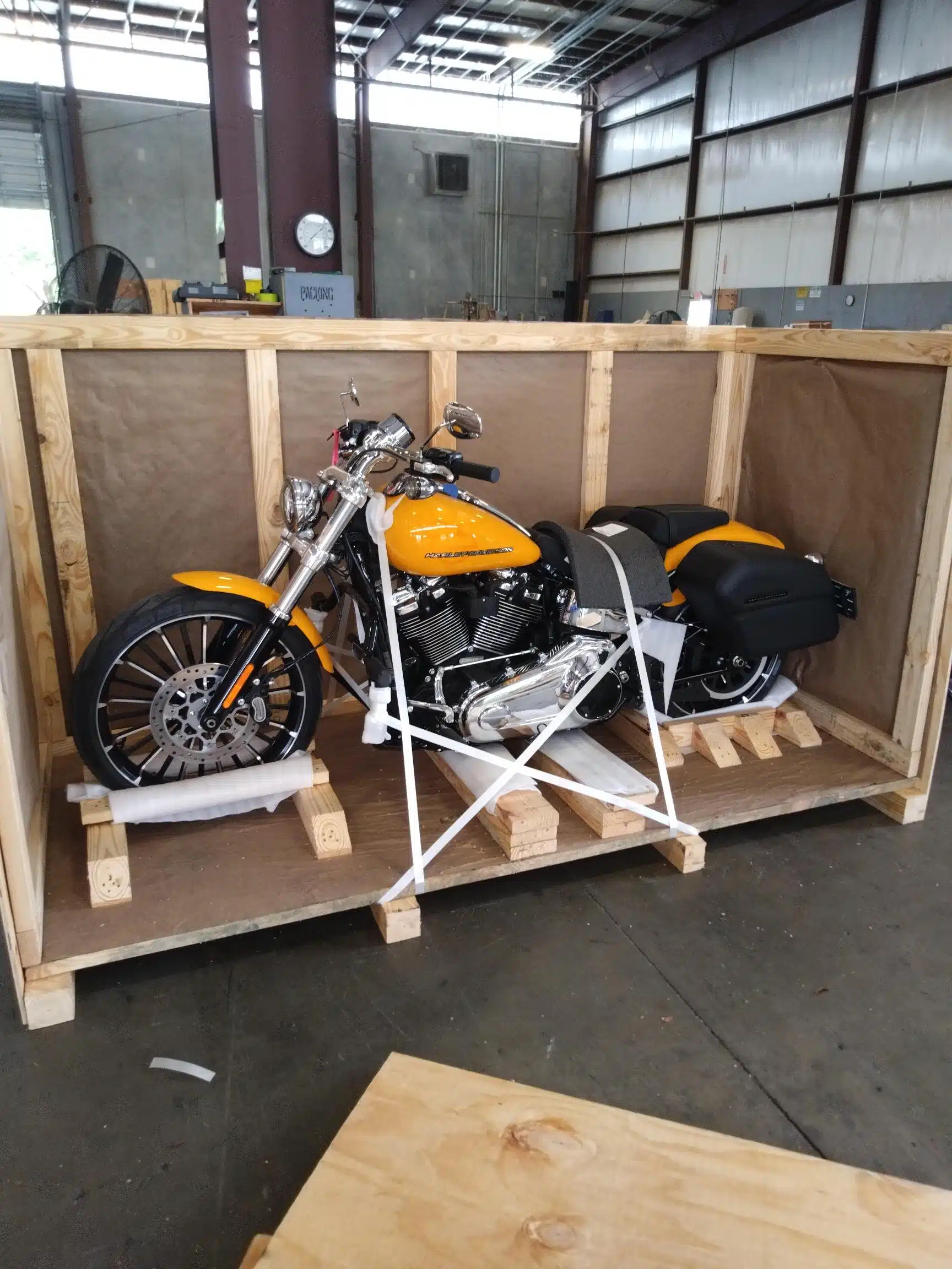 Crating motorcyle for air shipping professional packing and crating job - motorcycle to Ghana